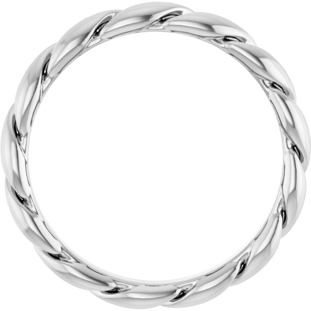 14K White Gold 2.8 mm Rope Band Size 7