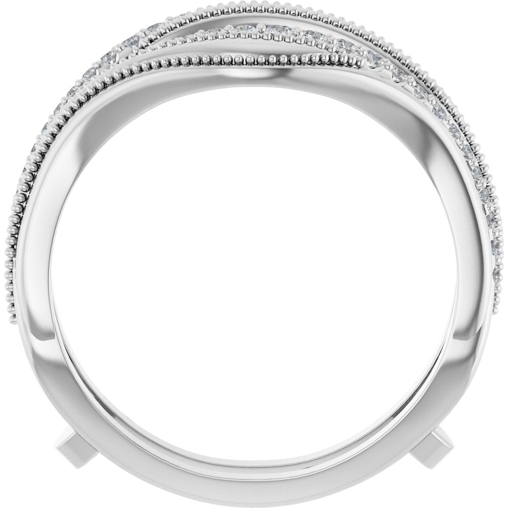 14K White Gold 1/6 CTW Natural Diamond Ring Guard