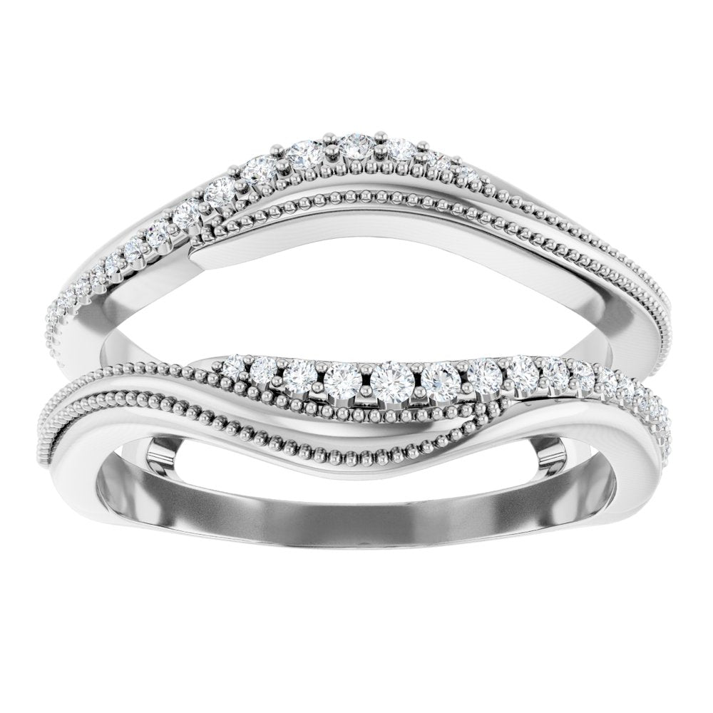 14K White Gold 1/6 CTW Natural Diamond Ring Guard