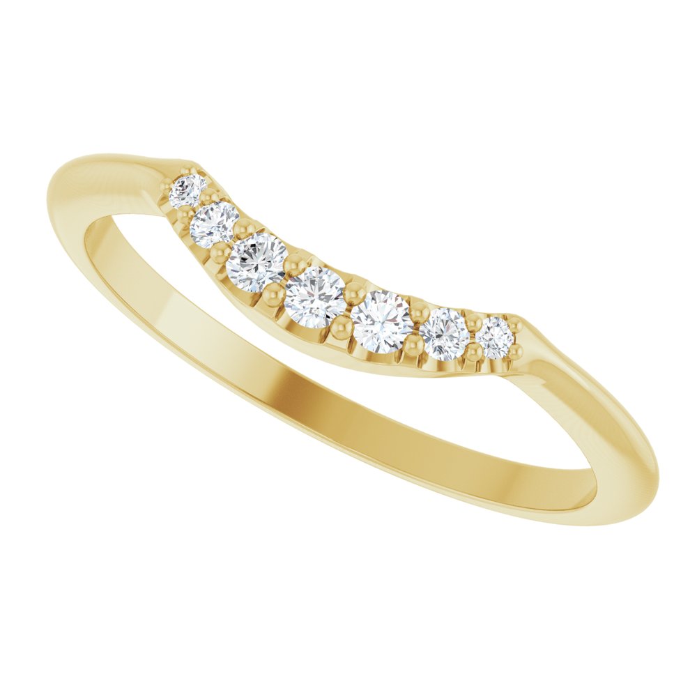 14K Yellow 1/8 CTW Natural Diamond Contour Band