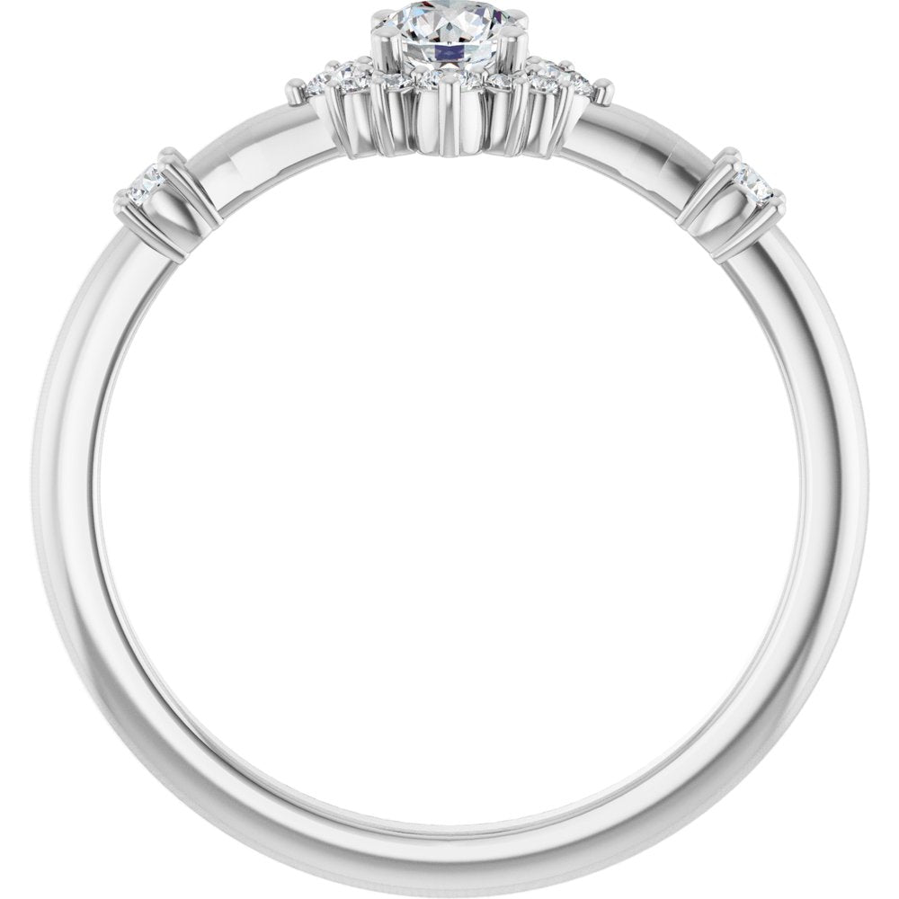 14K White Gold 3/8 CTW Lab-Grown Diamond Halo-Style Ring