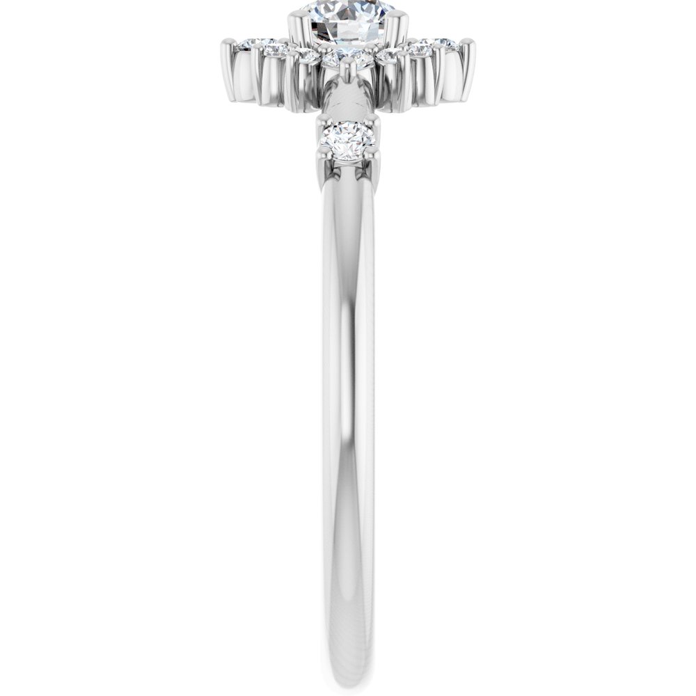 14K White Gold 3/8 CTW Lab-Grown Diamond Halo-Style Ring