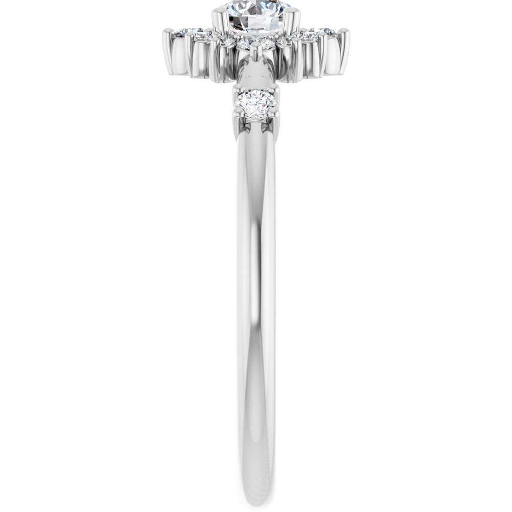 14K White Gold 3/8 CTW Lab-Grown Diamond Halo-Style Ring