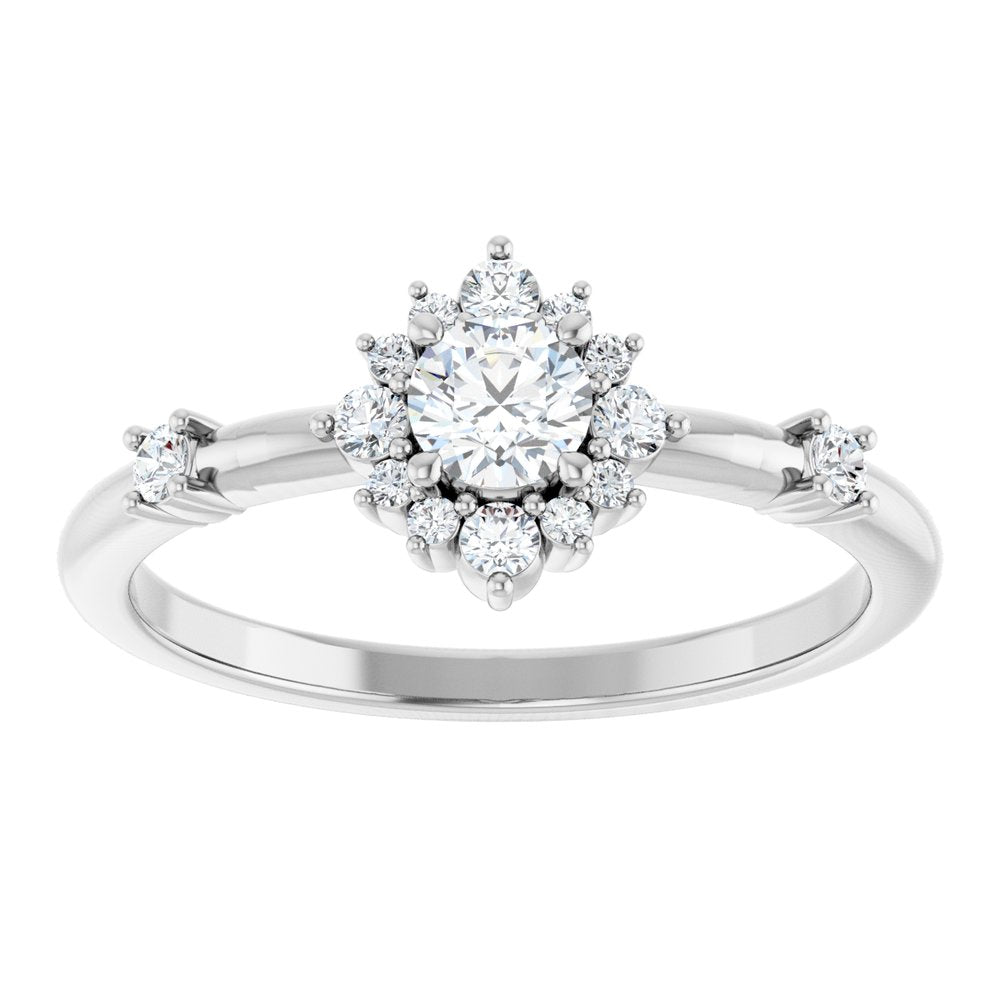 14K White 3/8 CTW Natural Diamond Ring