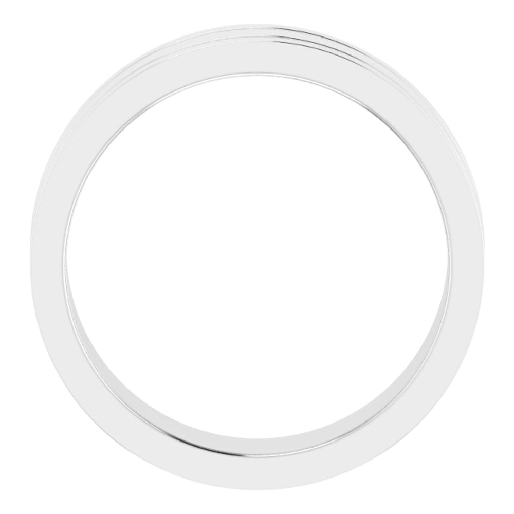 Platinum 6 mm Flat Comfort-Fit Band with Milgrain Size 10.5