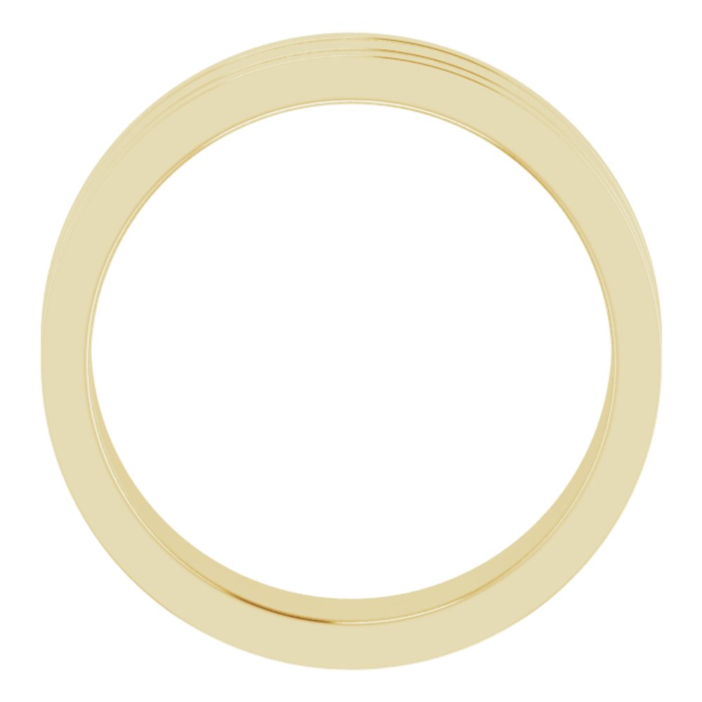 14K Yellow 6 mm Milgrain Grooved Comfort-Fit Flat Band