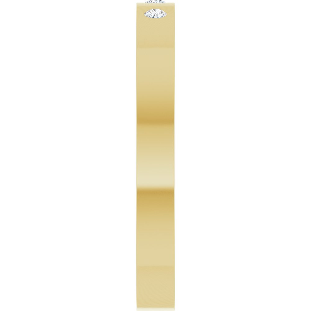 14K Yellow .04 CTW Natural Diamond Three-Stone Flat Band