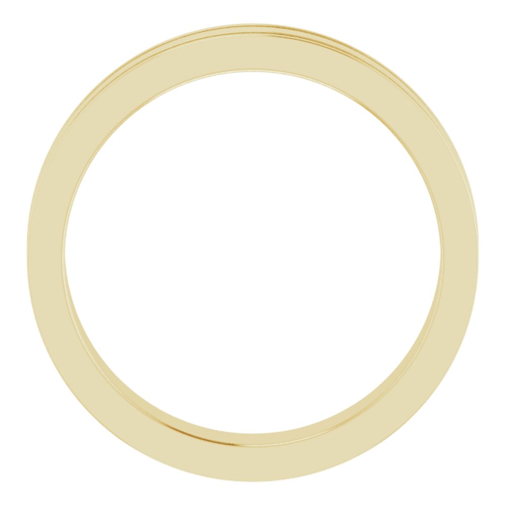 14K Yellow Gold 4 mm Milgrain Grooved Comfort-Fit Flat Band Size 7