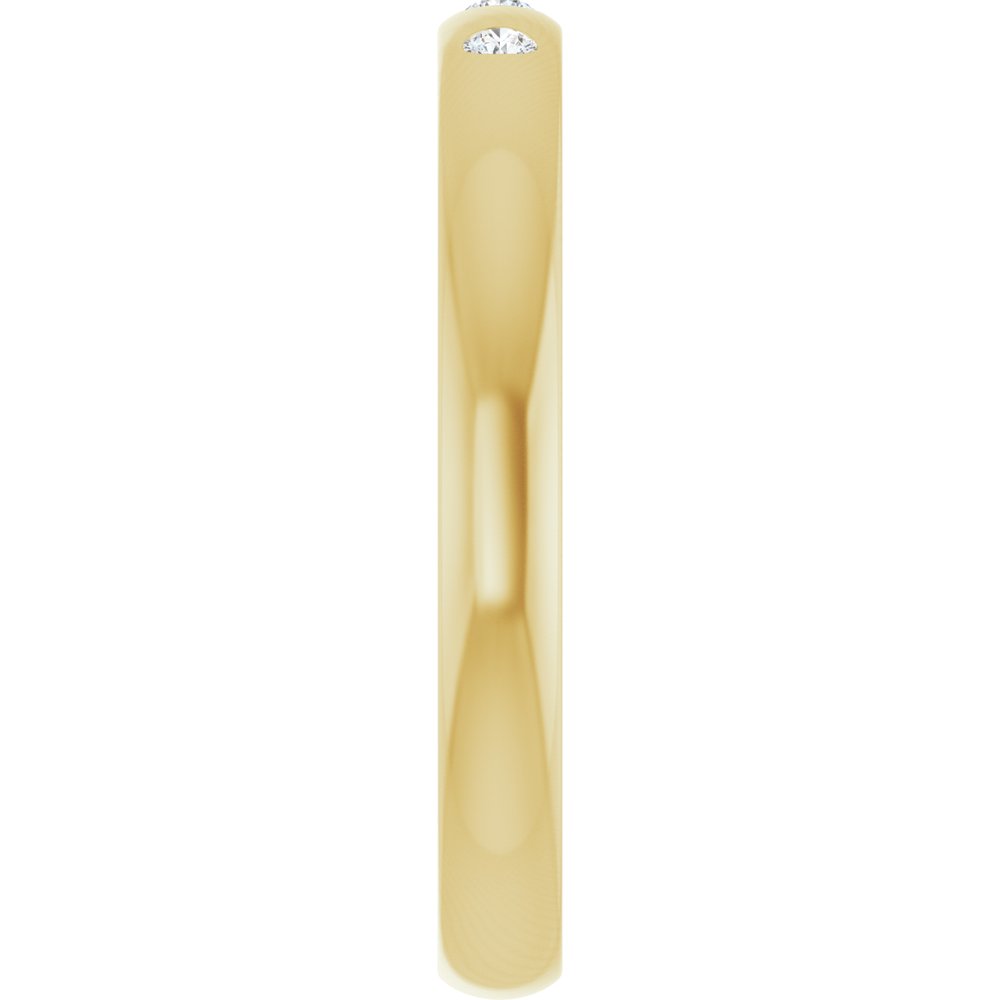 14K Yellow .04 CTW Natural Diamond Three-Stone Comfort-Fit 1.5 mm Half Round Band Size 5