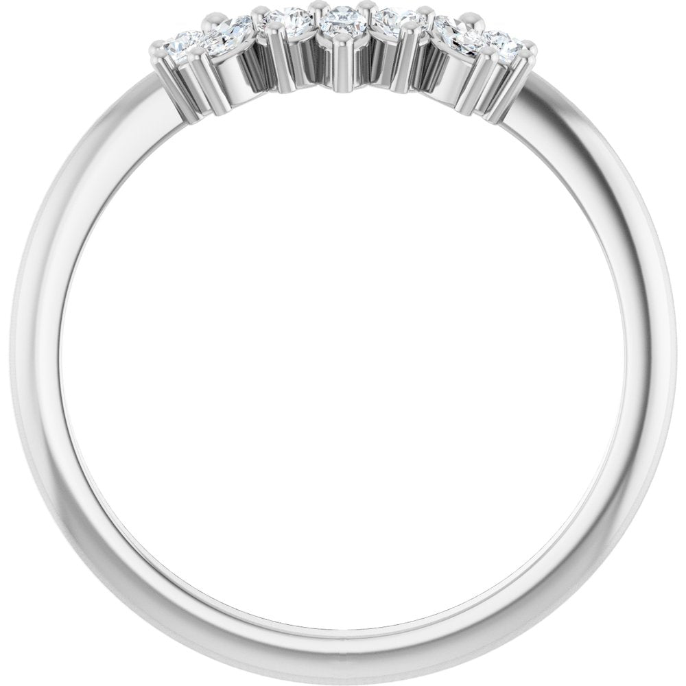 14K White Gold 1/6 CTW Lab-Grown Diamond Contour Band