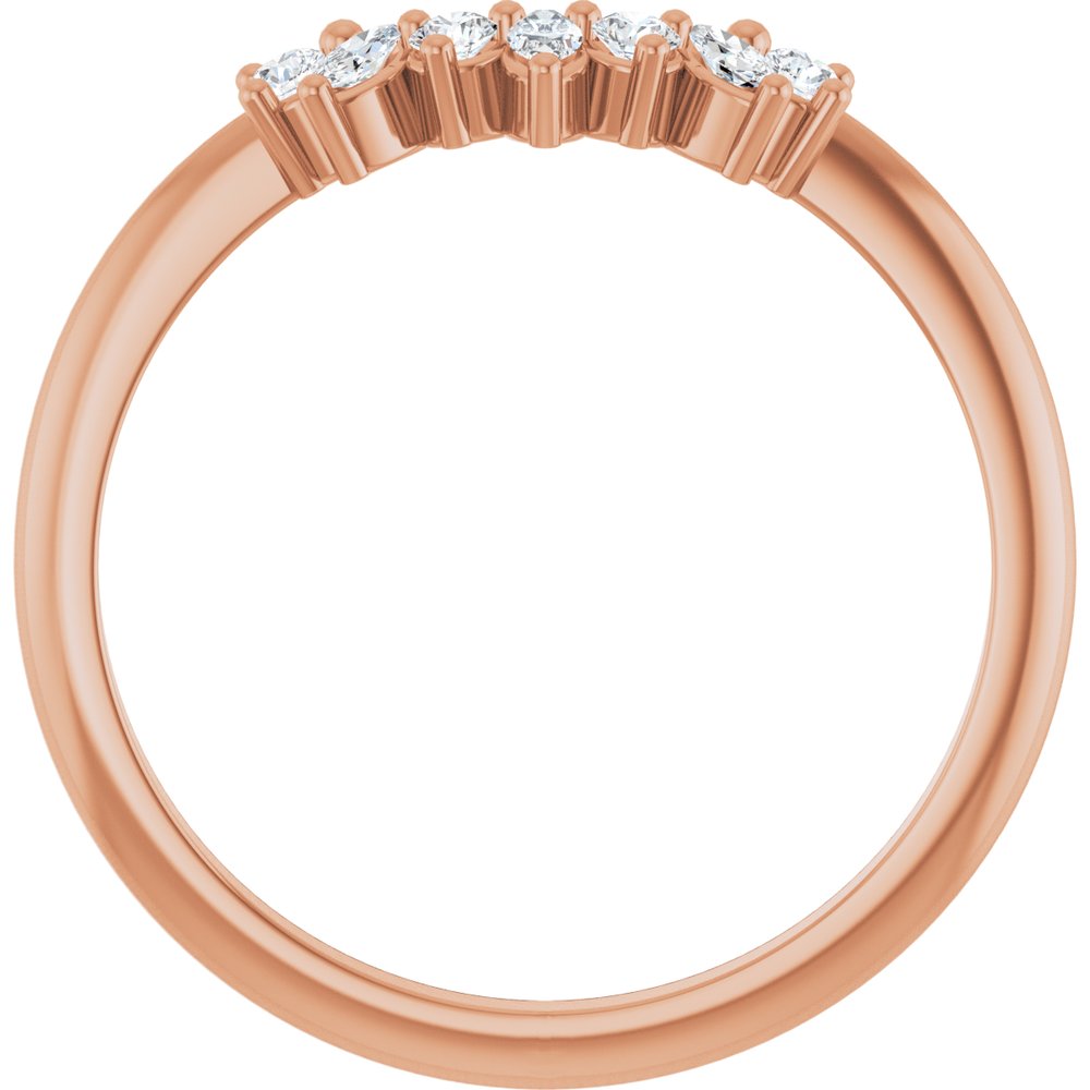 14K Rose Gold 1/6 CTW Natural Diamond Contour Band