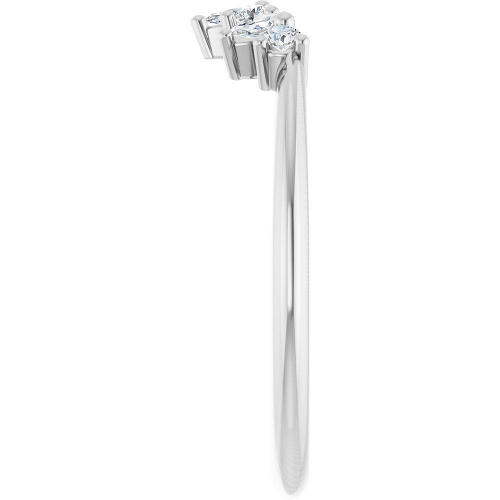 14K White Gold 1/6 CTW Natural Diamond Contour Band