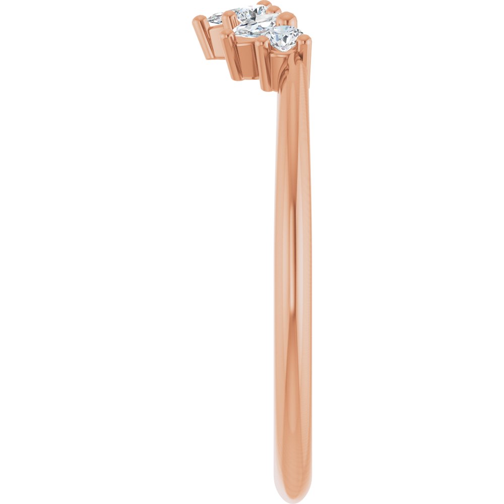 14K Rose Gold 1/6 CTW Natural Diamond Contour Band