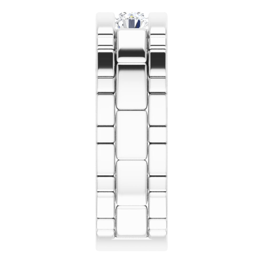 14K White 5/8 CTW Natural Diamond Band