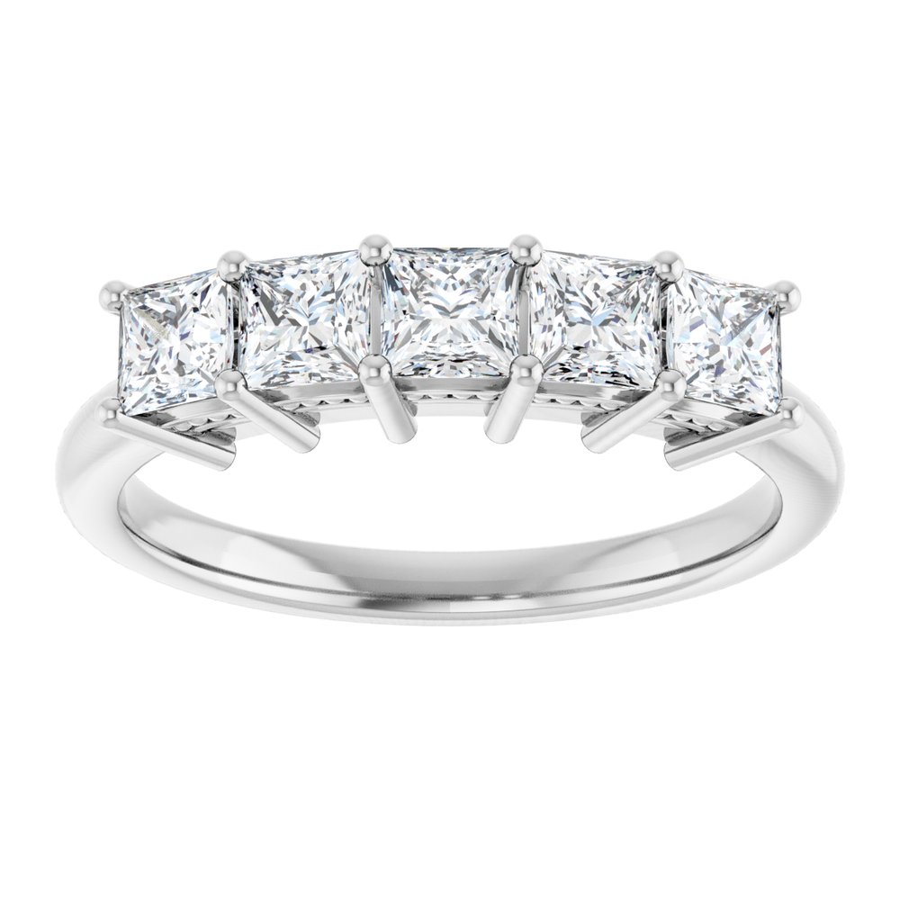 Platinum 1 CTW Natural Diamond Anniversary Band