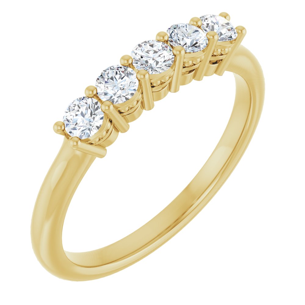 14K Yellow Gold 1/3 CTW Natural Diamond Anniversary Band