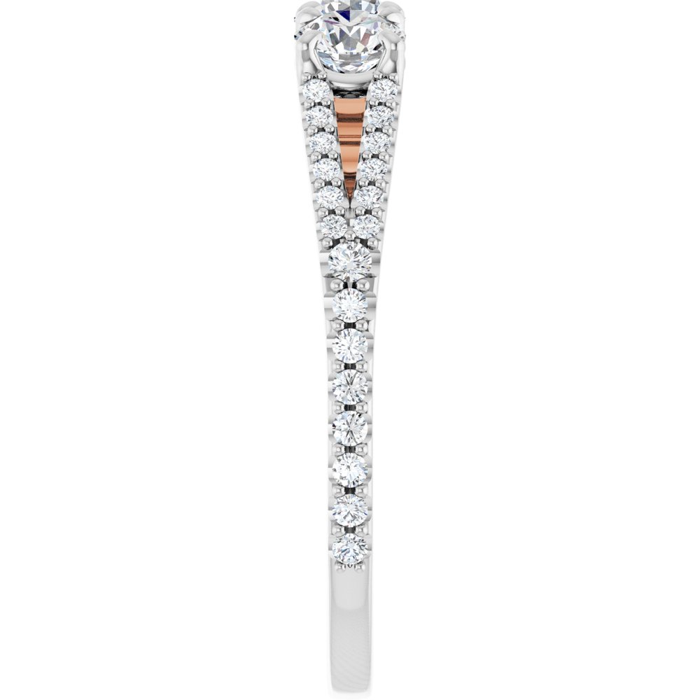14K White/Rose 1 CTW Natural Diamond Anniversary Band