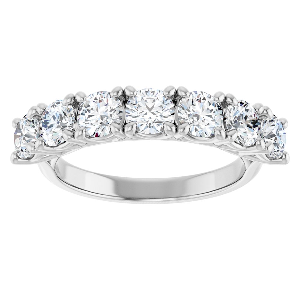 14K White 1 5/8 CTW Natural Diamond Anniversary Band