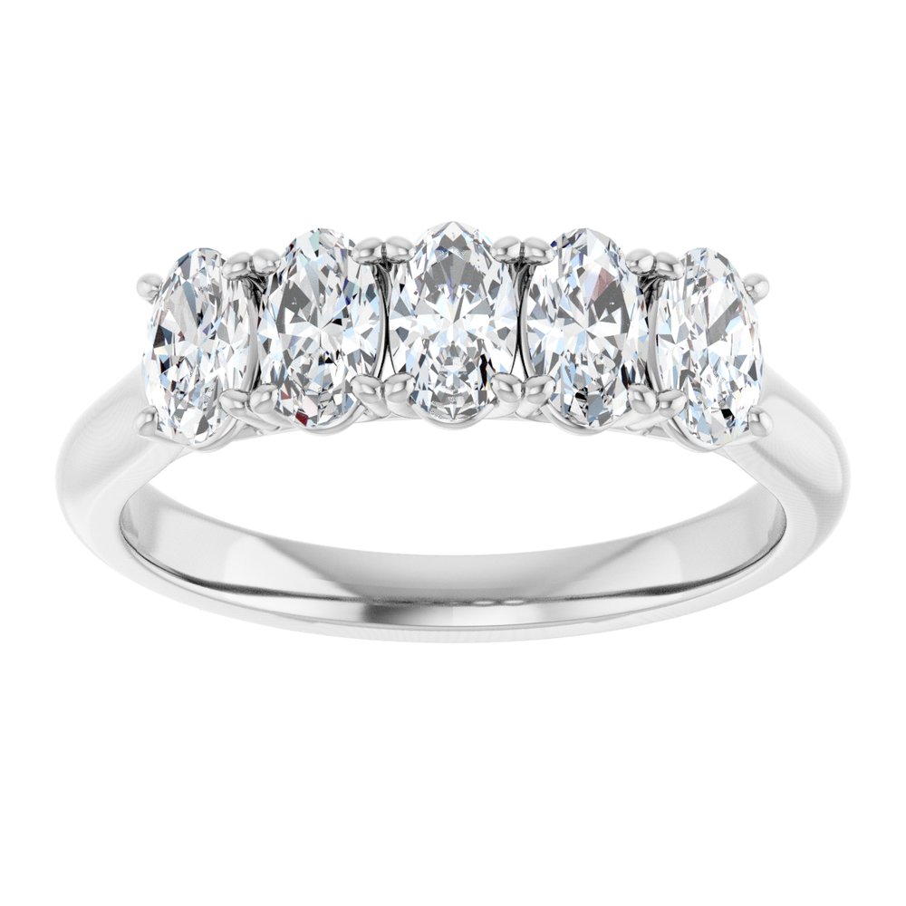 14K White Gold 1 CTW Lab-Grown Diamond Anniversary Band