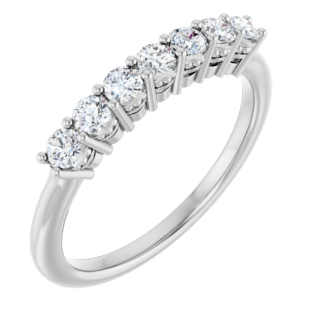 14K White Gold 3/8 CTW Natural Diamond Anniversary Band