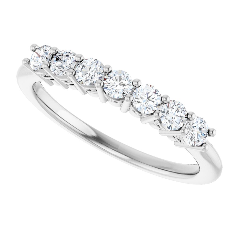 14K White Gold 3/8 CTW Natural Diamond Anniversary Band