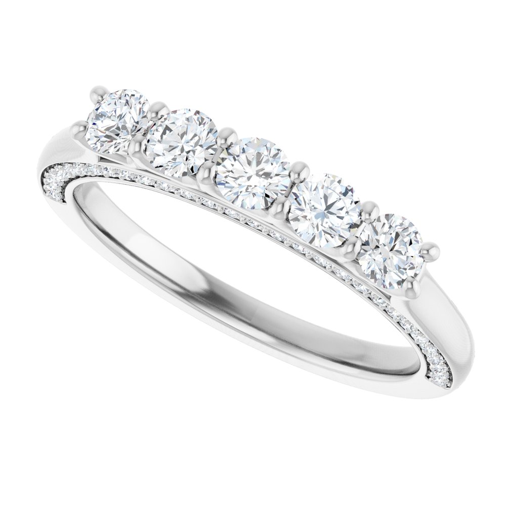 14K White 5/8 CTW Natural Diamond Anniversary Band
