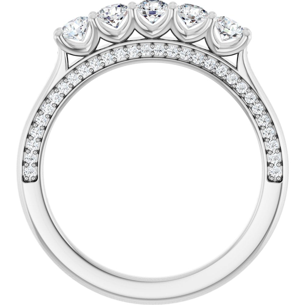 14K White 5/8 CTW Natural Diamond Anniversary Band