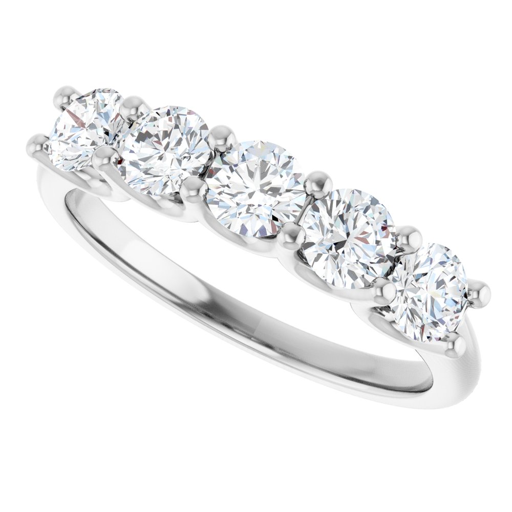 Platinum 1 CTW Natural Diamond Anniversary Band