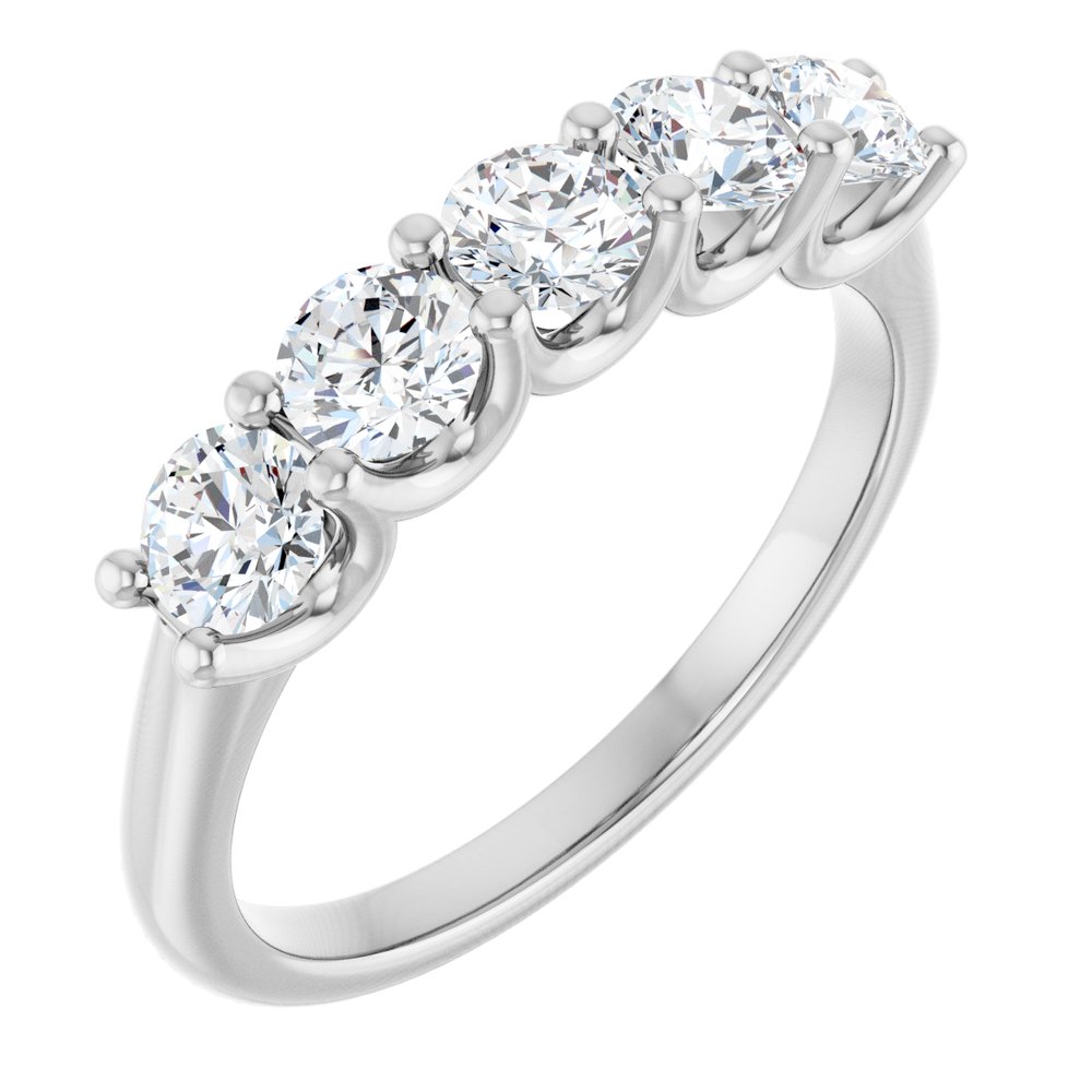 Platinum 1 CTW Natural Diamond Anniversary Band