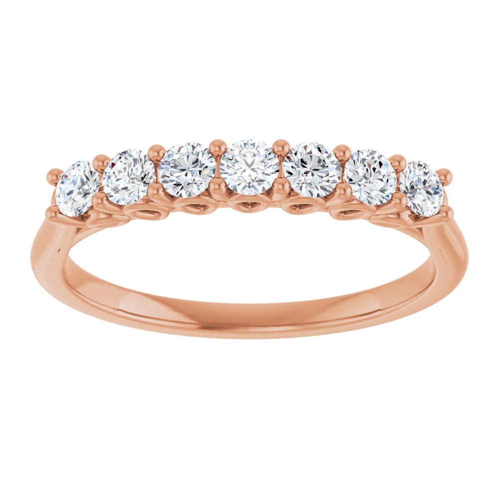 14K Rose 3/8 CTW Natural Diamond Anniversary Band