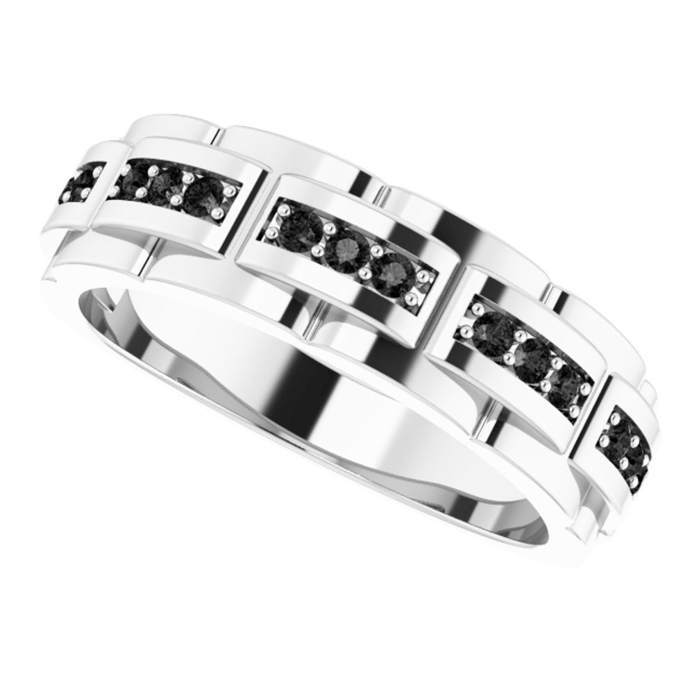 14K White 1/4 CTW Natural Black Diamond Ring