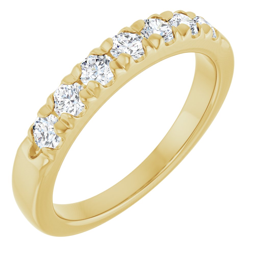 14K Yellow Gold 1/2 CTW Lab-Grown Diamond French-Set Anniversary Band
