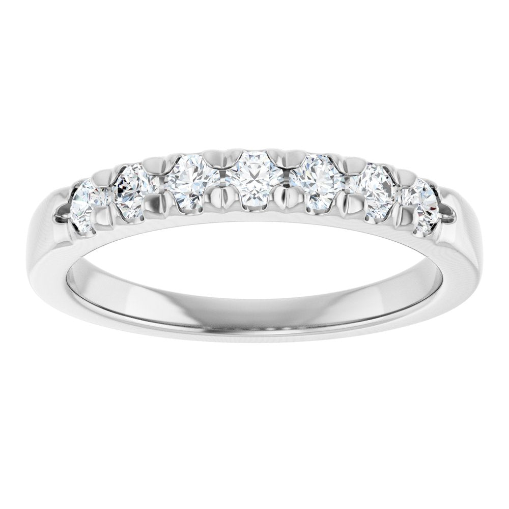 14K White Gold 3/8 CTW Lab-Grown Diamond French-Set Anniversary Band