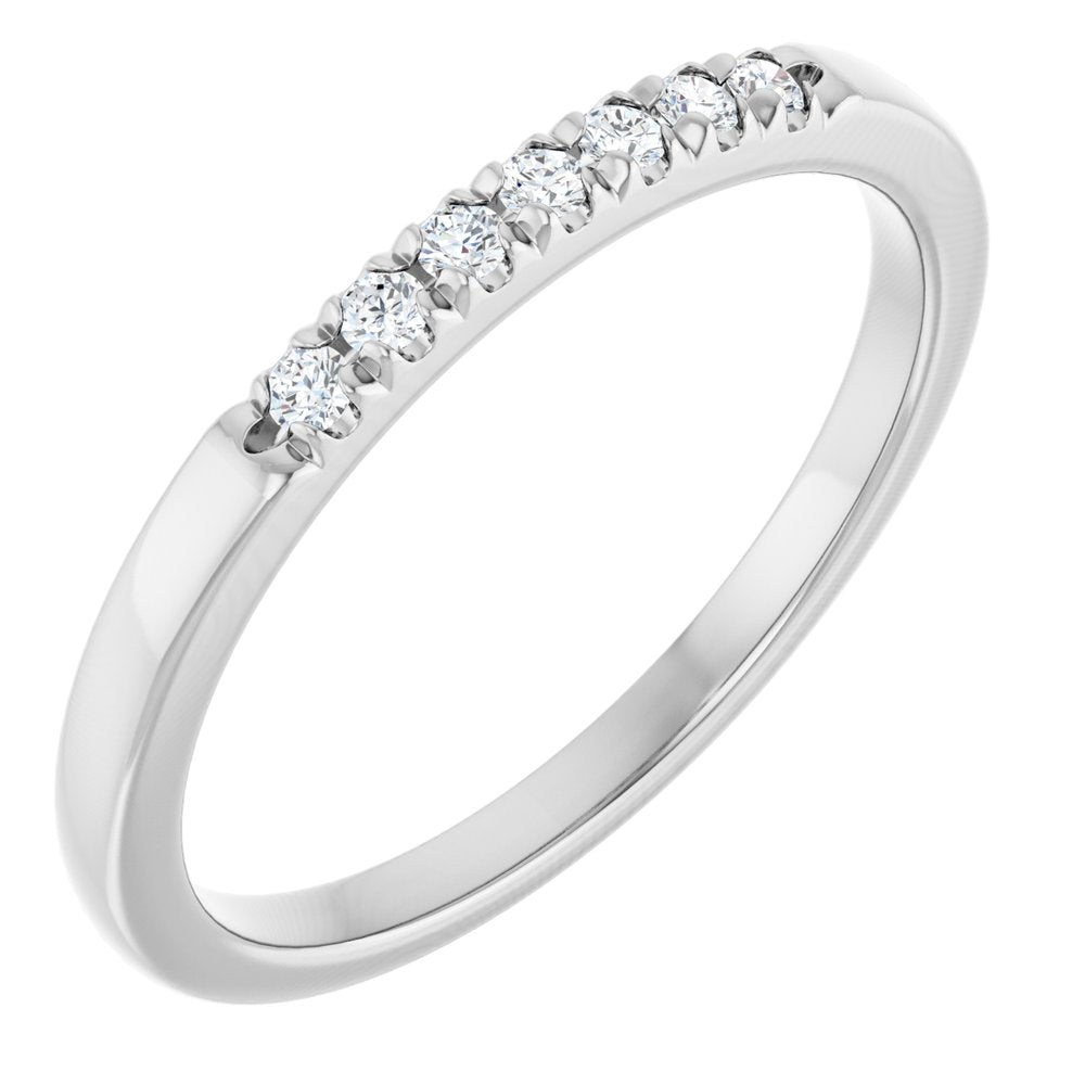 14K White Gold 1/10 CTW Lab-Grown Diamond French-Set Anniversary Band
