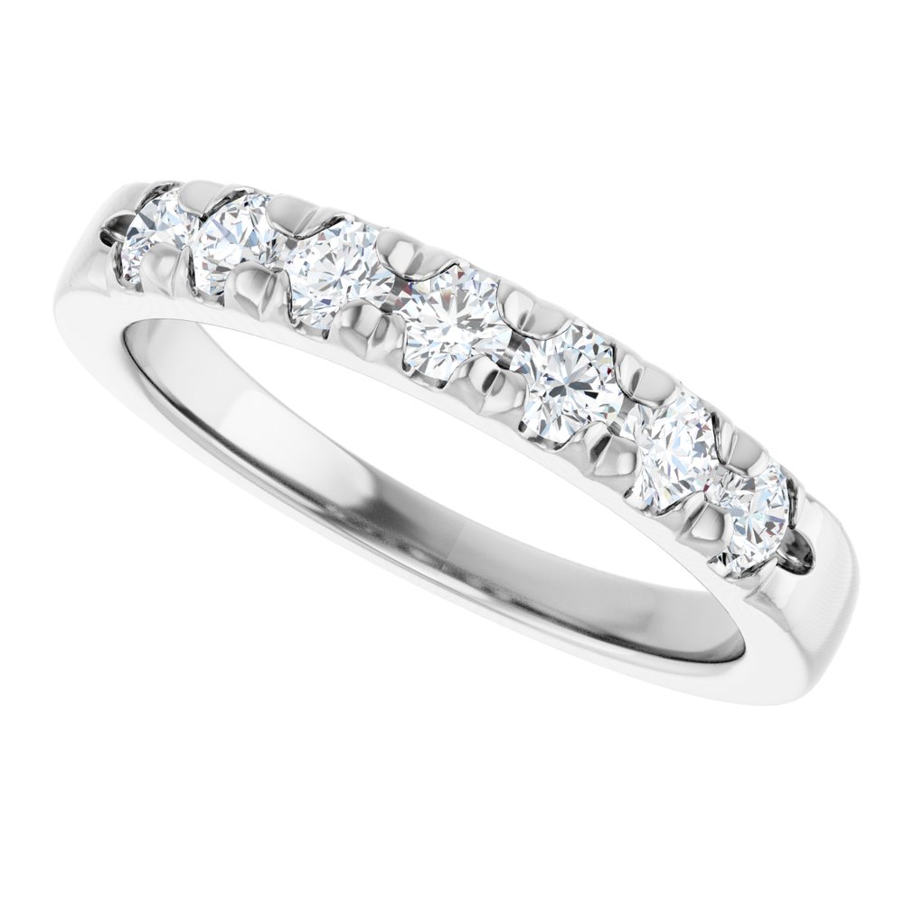14K White Gold 1/2 CTW Lab-Grown Diamond French-Set Anniversary Band