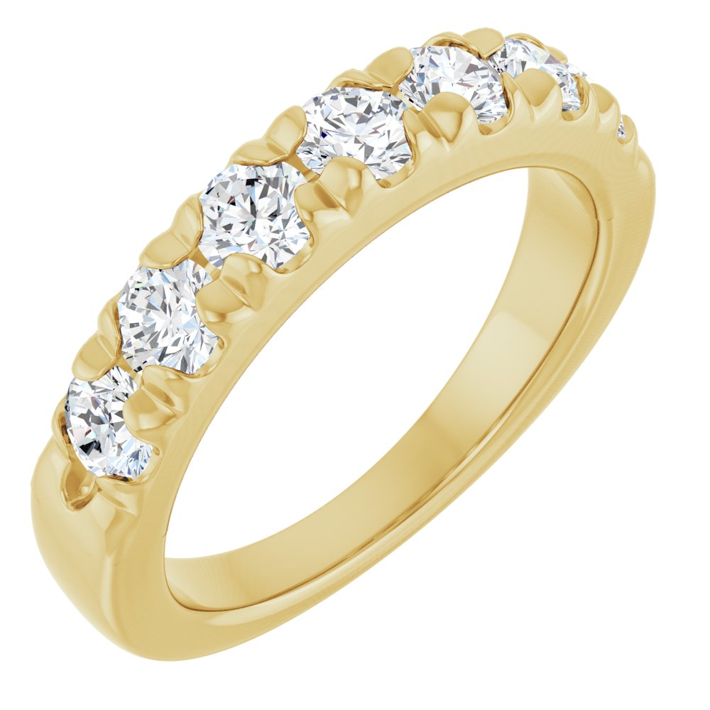 14K Yellow Gold 1 1/8 CTW Lab-Grown Diamond French-Set Anniversary Band