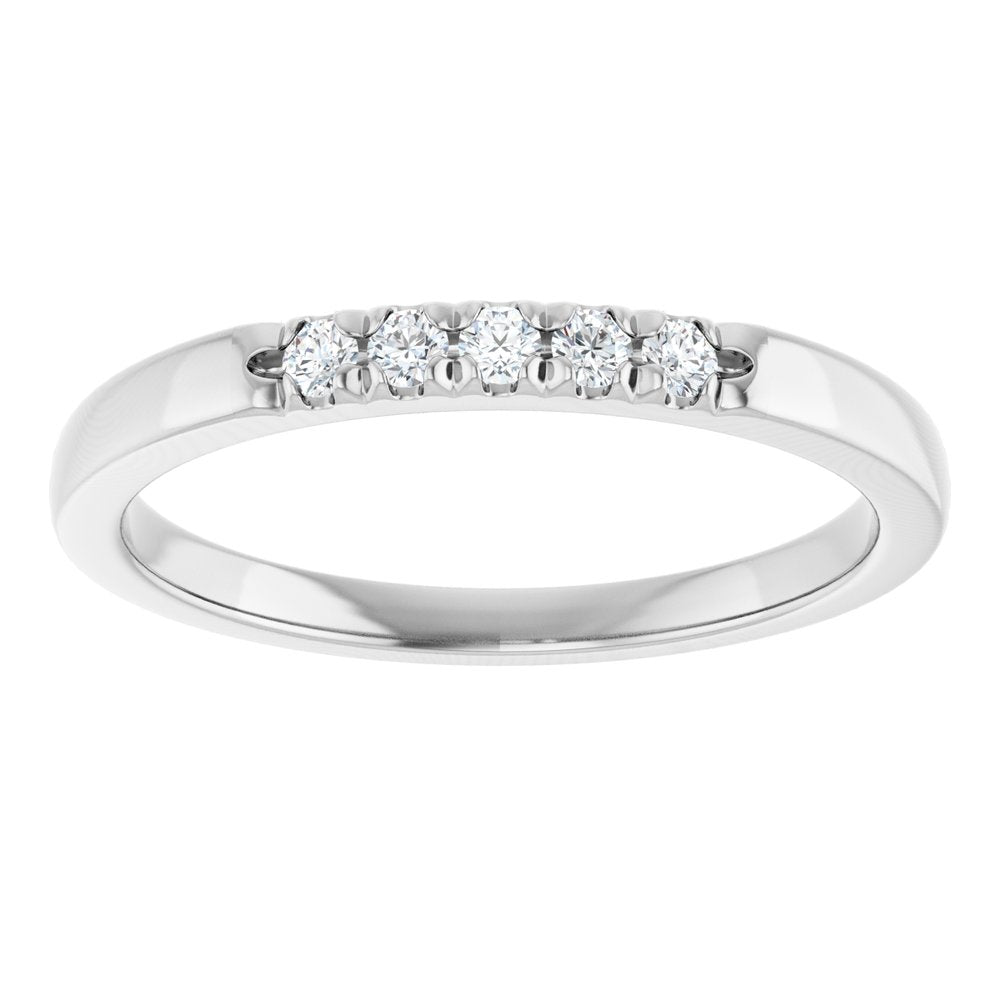 14K White Gold 1/10 CTW Lab-Grown Diamond French-Set Anniversary Band