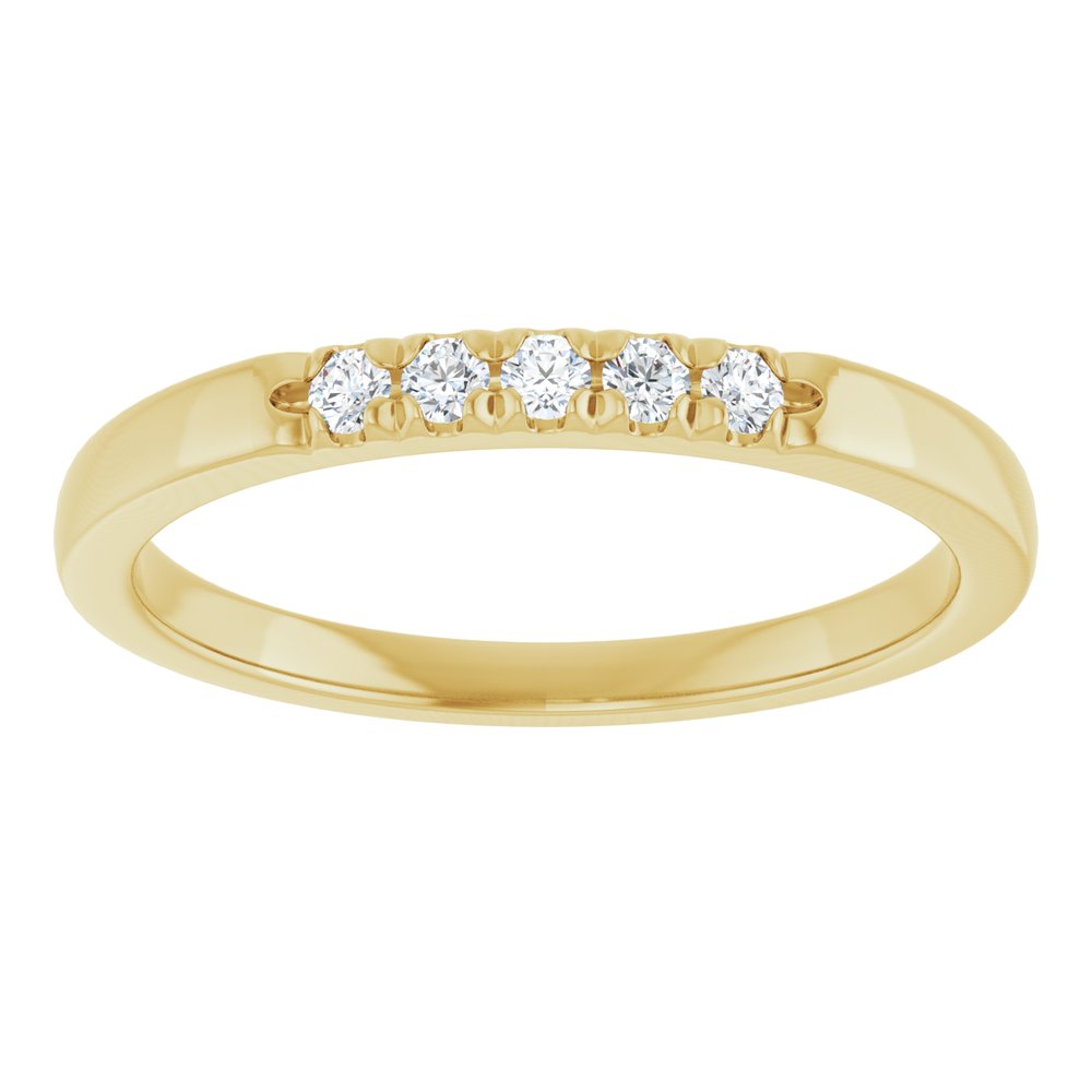 14K Yellow Gold 1/10 CTW Lab-Grown Diamond French-Set Anniversary Band