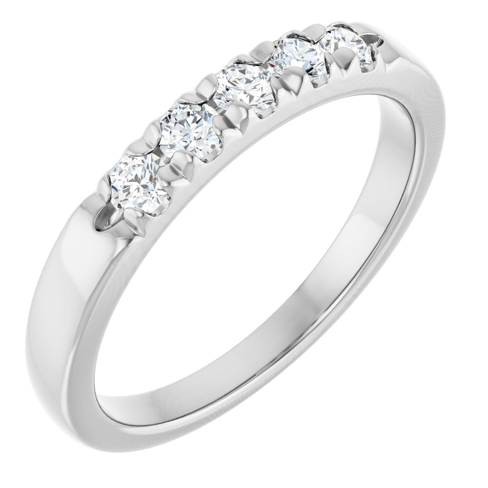 14K White Gold 1/3 CTW Natural Diamond French-Set Anniversary Band