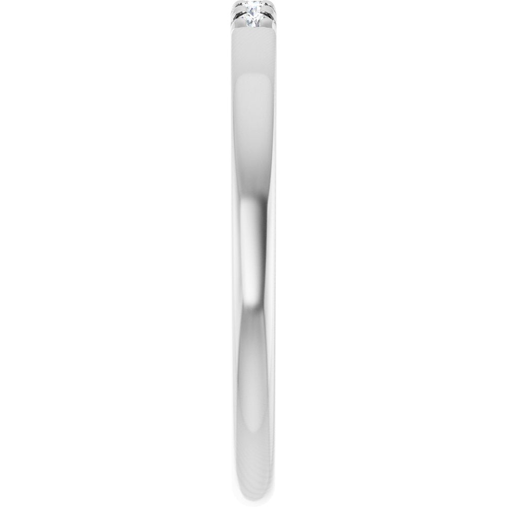 14K White Gold .08 CTW Lab-Grown Diamond French-Set Anniversary Band