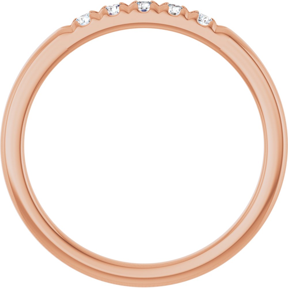 10K Rose Gold 1/6 CTW Lab-Grown Diamond French-Set Anniversary Band