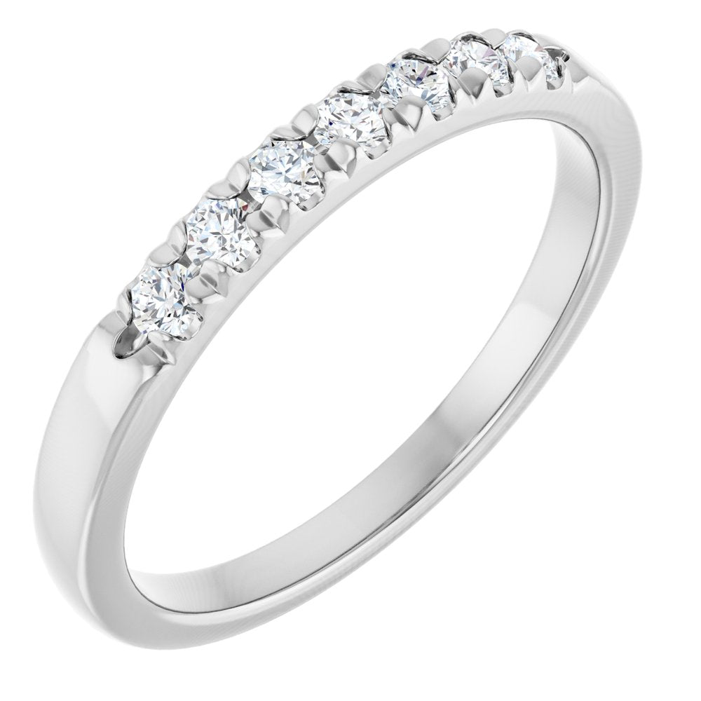 14K White Gold 1/5 CTW Lab-Grown Diamond French-Set Anniversary Band