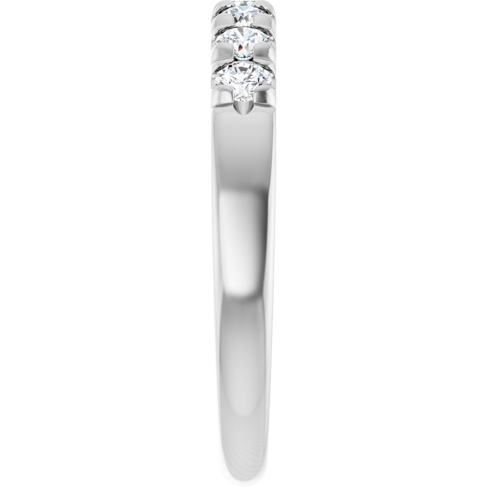 14K White 3/8 CTW Natural Diamond French-Set Anniversary Band