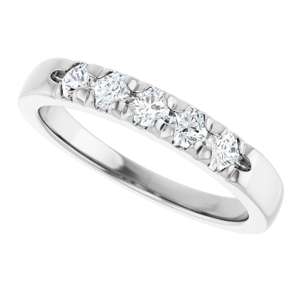 14K White Gold 1/3 CTW Lab-Grown Diamond French-Set Anniversary Band