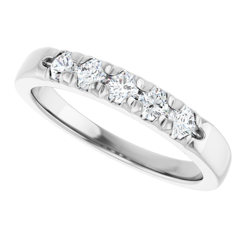 14K White Gold 1/3 CTW Lab-Grown Diamond French-Set Anniversary Band