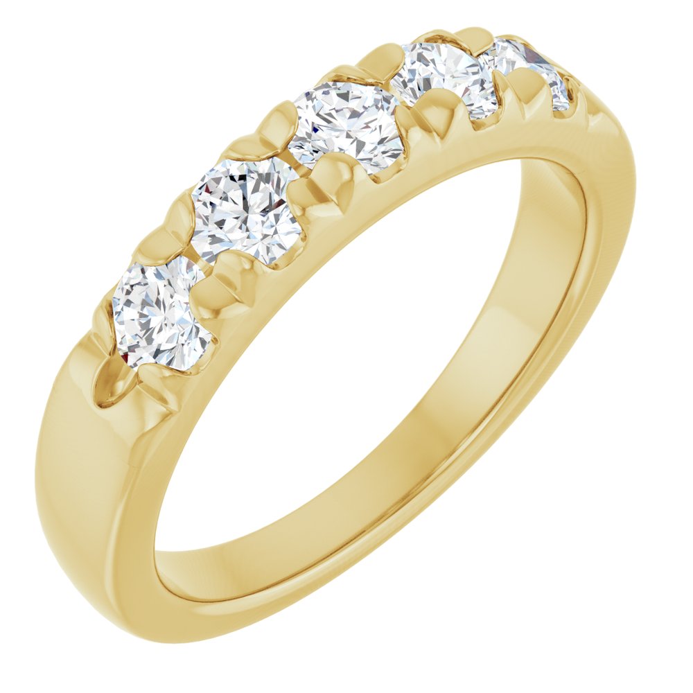 14K Yellow 3/4 CTW Lab-Grown Diamond French-Set Anniversary Band