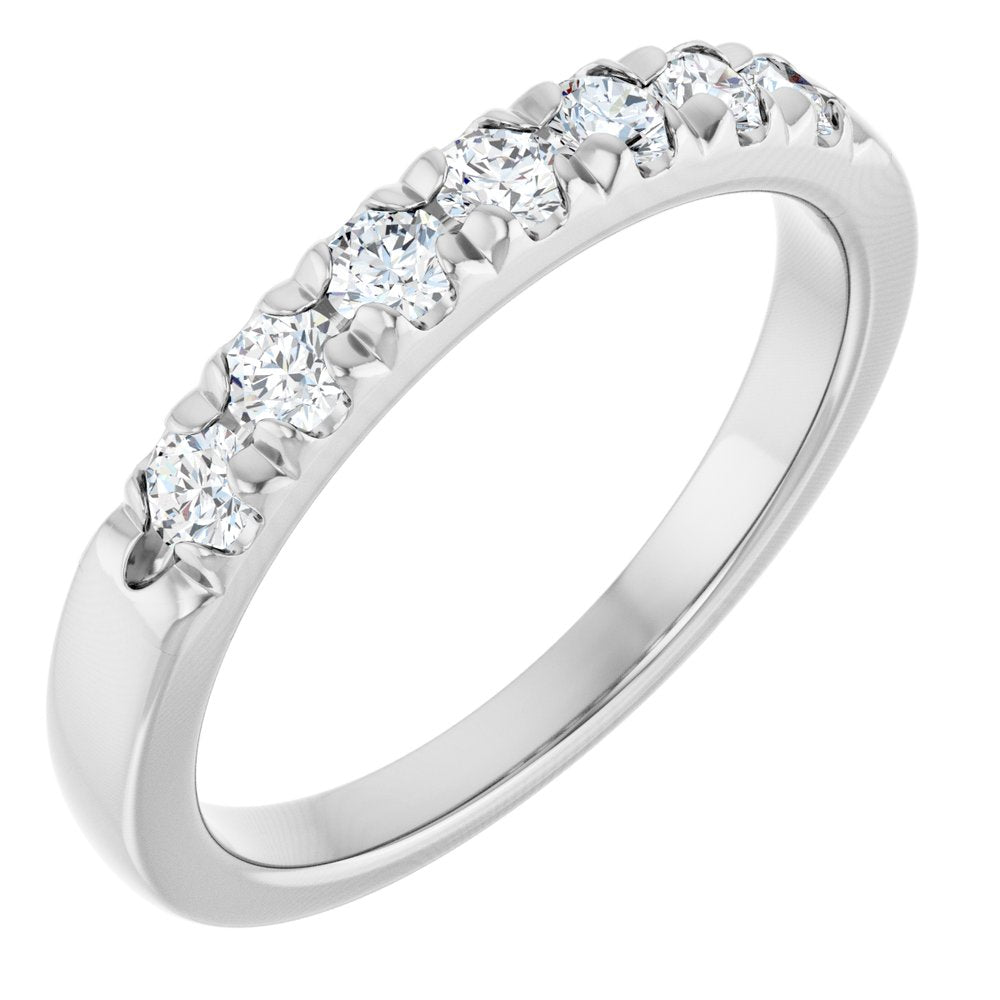 14K White Gold 3/8 CTW Lab-Grown Diamond French-Set Anniversary Band