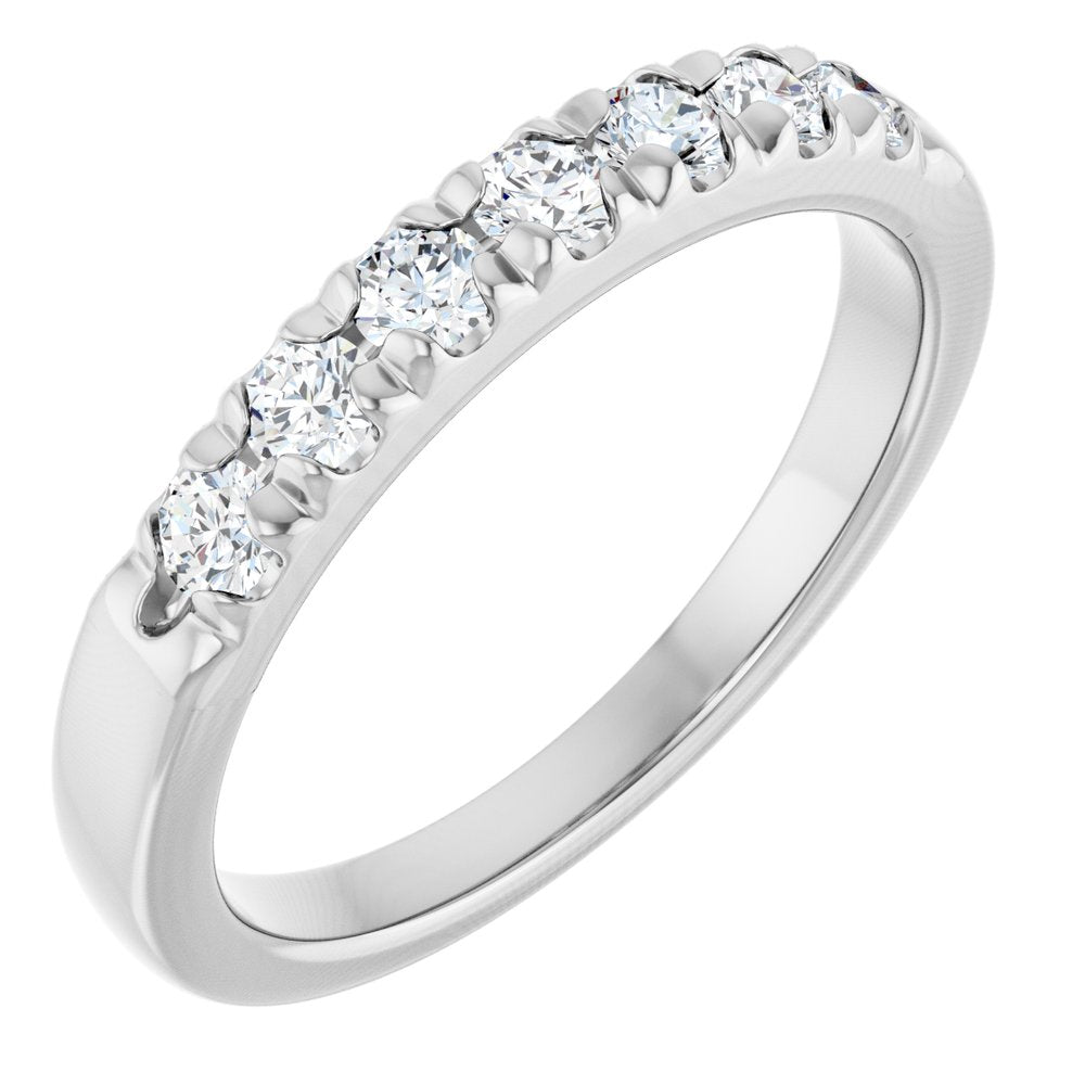14K White Gold 3/8 CTW Lab-Grown Diamond French-Set Anniversary Band