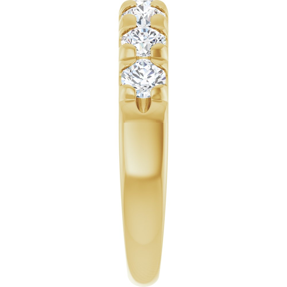14K Yellow Gold 1 1/8 CTW Lab-Grown Diamond French-Set Anniversary Band
