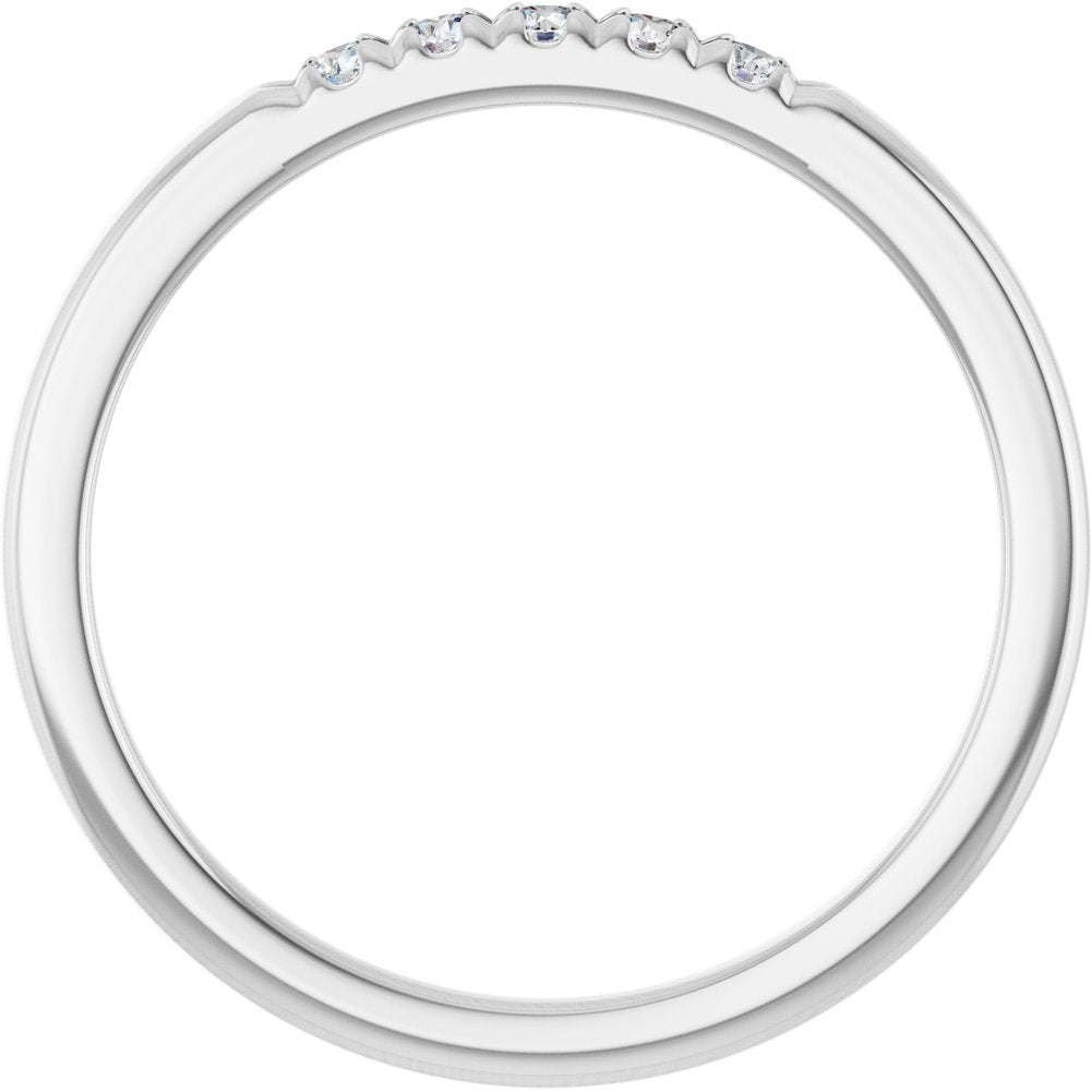 14K White Gold 1/10 CTW Lab-Grown Diamond French-Set Anniversary Band